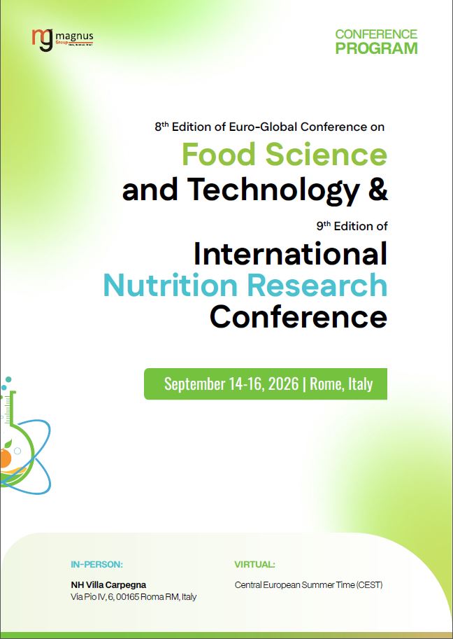 8<sup>th</sup> Edition of Euro Global Conference on Food Science and Technology | Rome, Italy Program